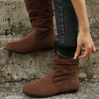 Flat warm women's boots