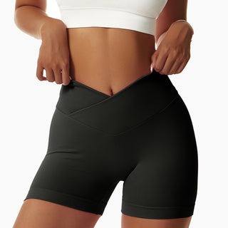 Schwarze Enge Nahtlose Sport Shorts für Frauen, jetzt bestellen bei Darkonia.de